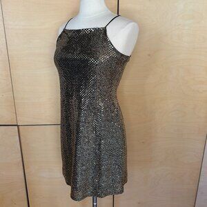 VINTAGE Sparkle Dress - Gold - Size M